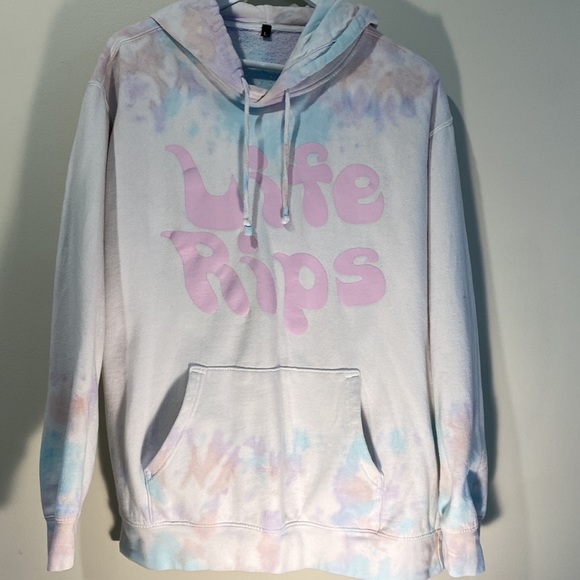 Mens "Life Rips" Hoodie Large - Picture 2 of 4